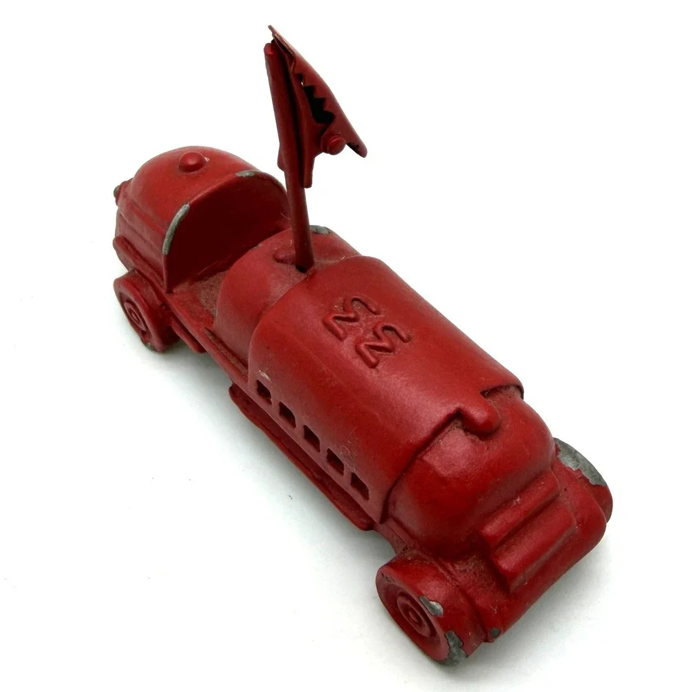 Cast Iron Racer #33 Toy Car Small Red Vintage 1940s-1950s Paperweight Cardholder